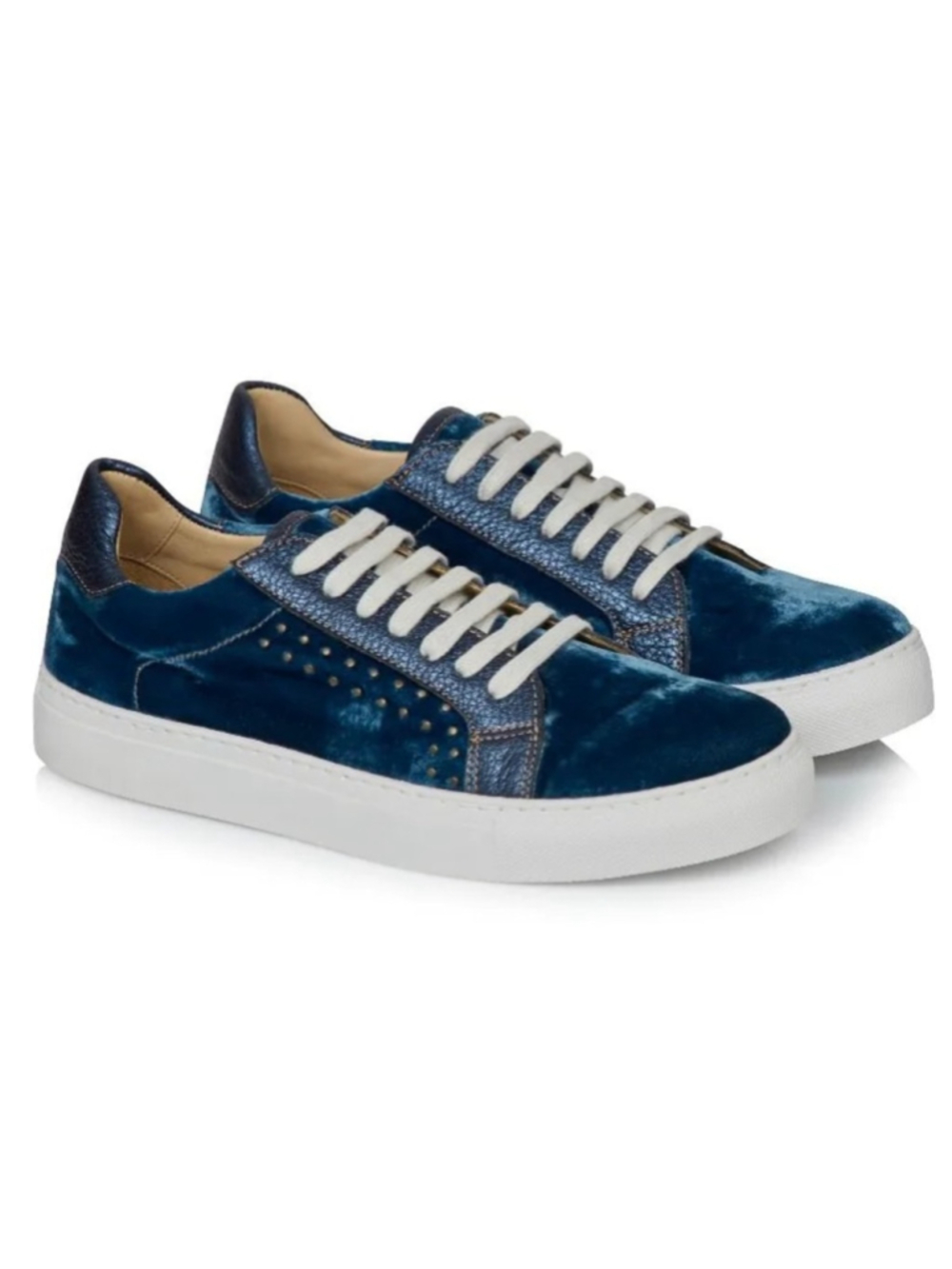 Penelope Chilvers Paradise Velvet Sneakers Sz 7.5 Indigo Blue EUC